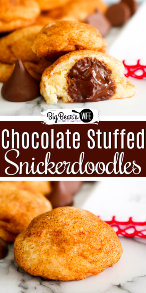 Chocolate-Stuffed Snickerdoodles - These Chocolate-Stuffed Snickerdoodles are the perfect cookie for any occasion! This homemade classic snickerdoodle stuffed with chocolate is sure to be a new favorite!