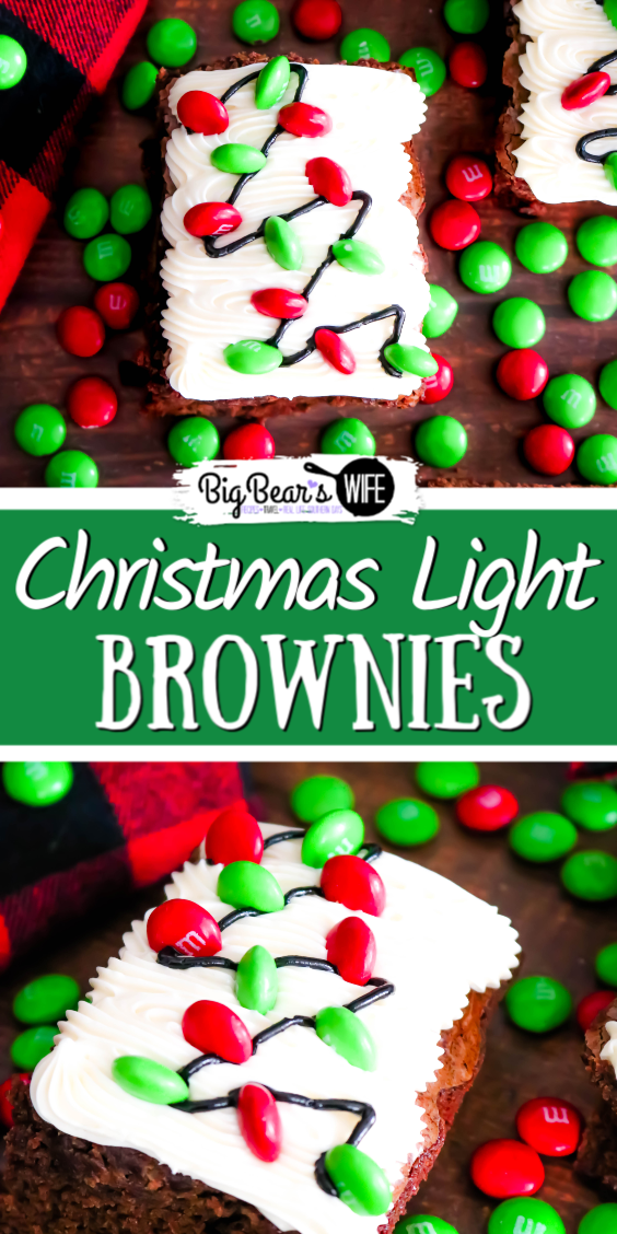 Christmas Light Brownies - Everyone's face will light up when you bring out these festive Christmas Light Brownies at the party! Christmas brownies this easy to decorate are sure to become a family favorite! via @bigbearswife