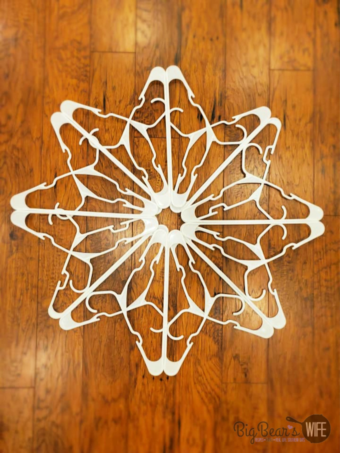 DIY Dollar Tree Snowflake Clothes Hanger Craft