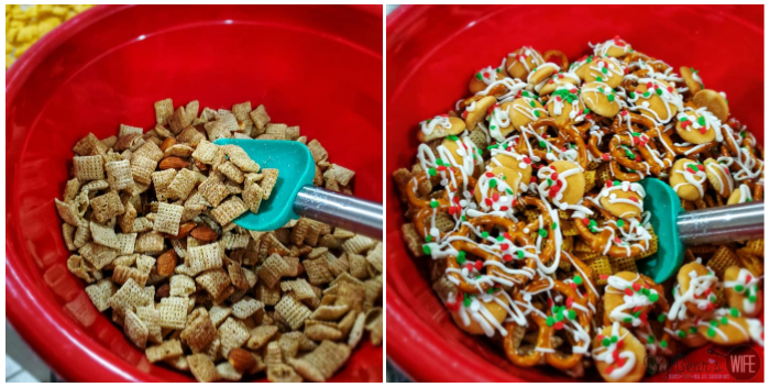 mixing Buddy The Elf™ Sweet Maple Chex™ Mix