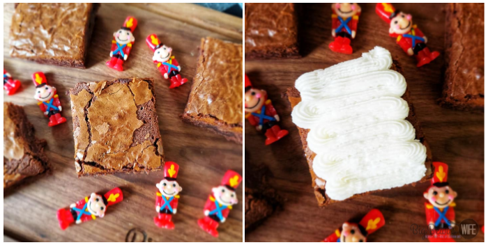 Toy Solider Frosted Brownies