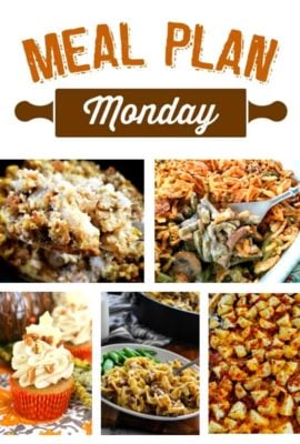 We’ve just rolled into November and on our way to the holidays! Each week at Meal Plan Monday, you’ll find tasty recipes to inspire your week, as well as some great holiday recipes.