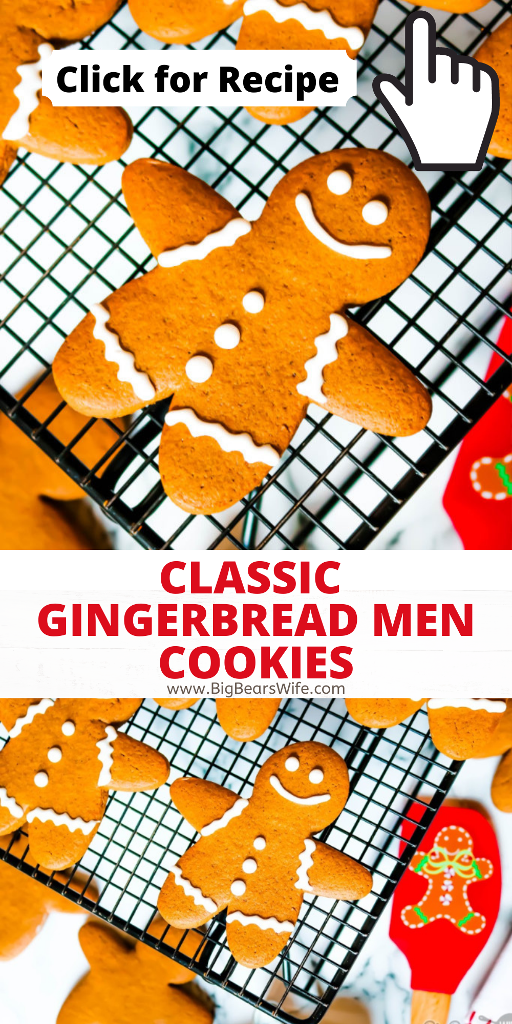 Classic Gingerbread Men Cookies are so perfect for the holidays! This gingerbread cookie dough holds up for perfectly for gingerbread cutout cookies or can be baked longer to create gingerbread men cookie ornaments for the Christmas Tree!  via @bigbearswife
