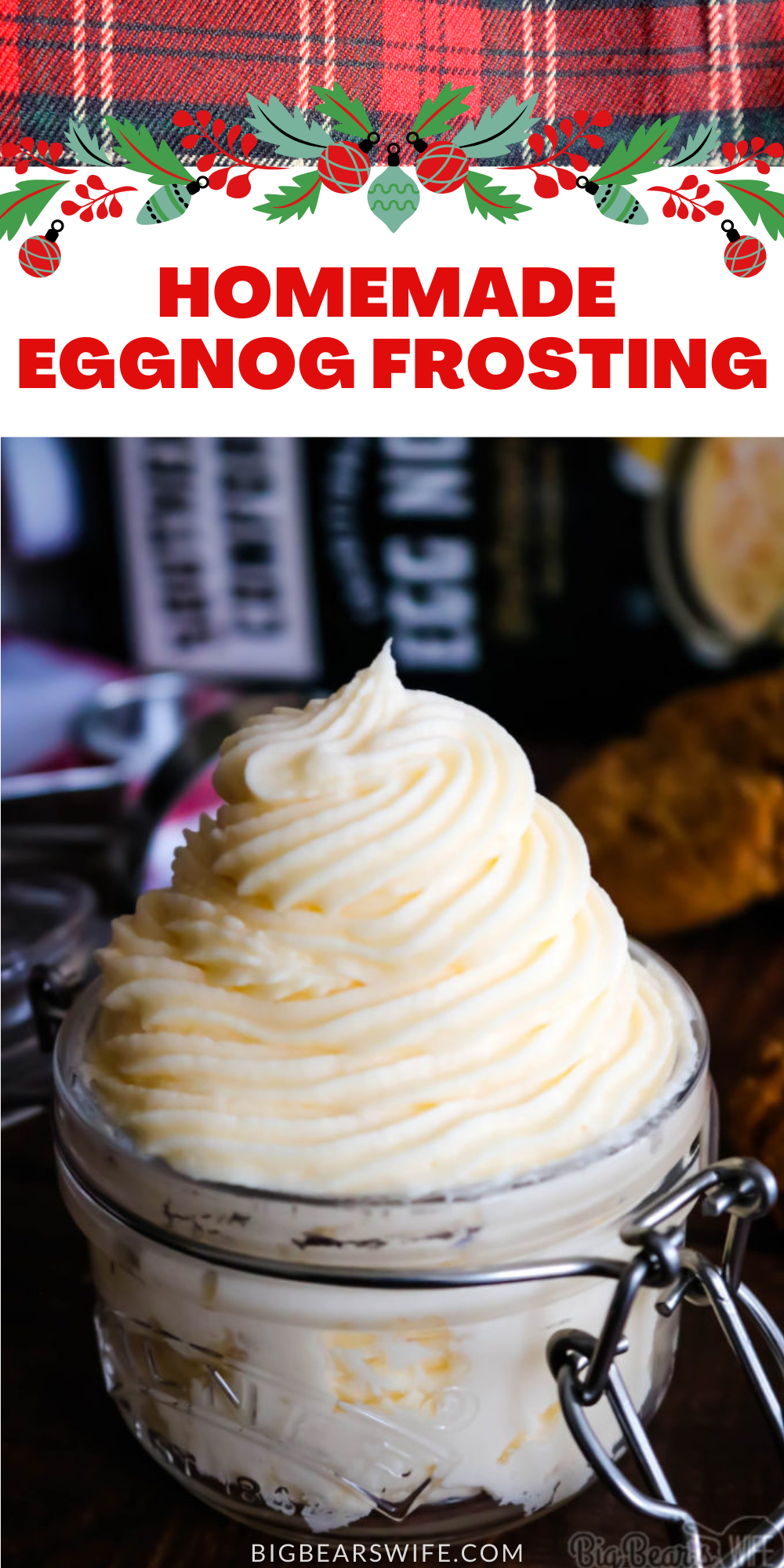 If you love Eggnog then you’re going to fall head over heels in love with this Homemade Eggnog Frosting! It’s got the perfect amount of eggnog flavor and it’s great for frosting cupcakes, brownies and cookies! 

 via @bigbearswife