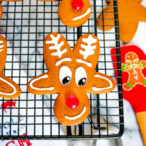 Reindeer Gingerbread Men Cookies - Upside Down Gingerbread Man Reindeer Cookies