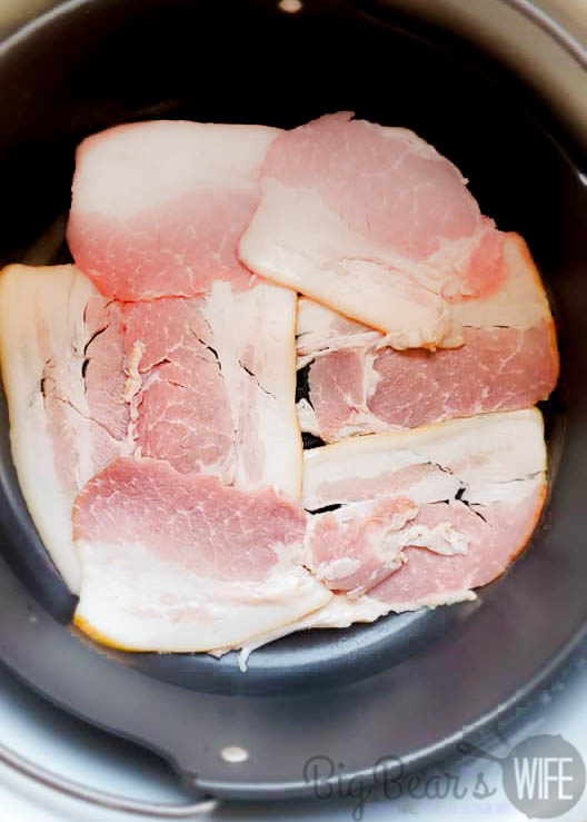 Raw Bacon in basket