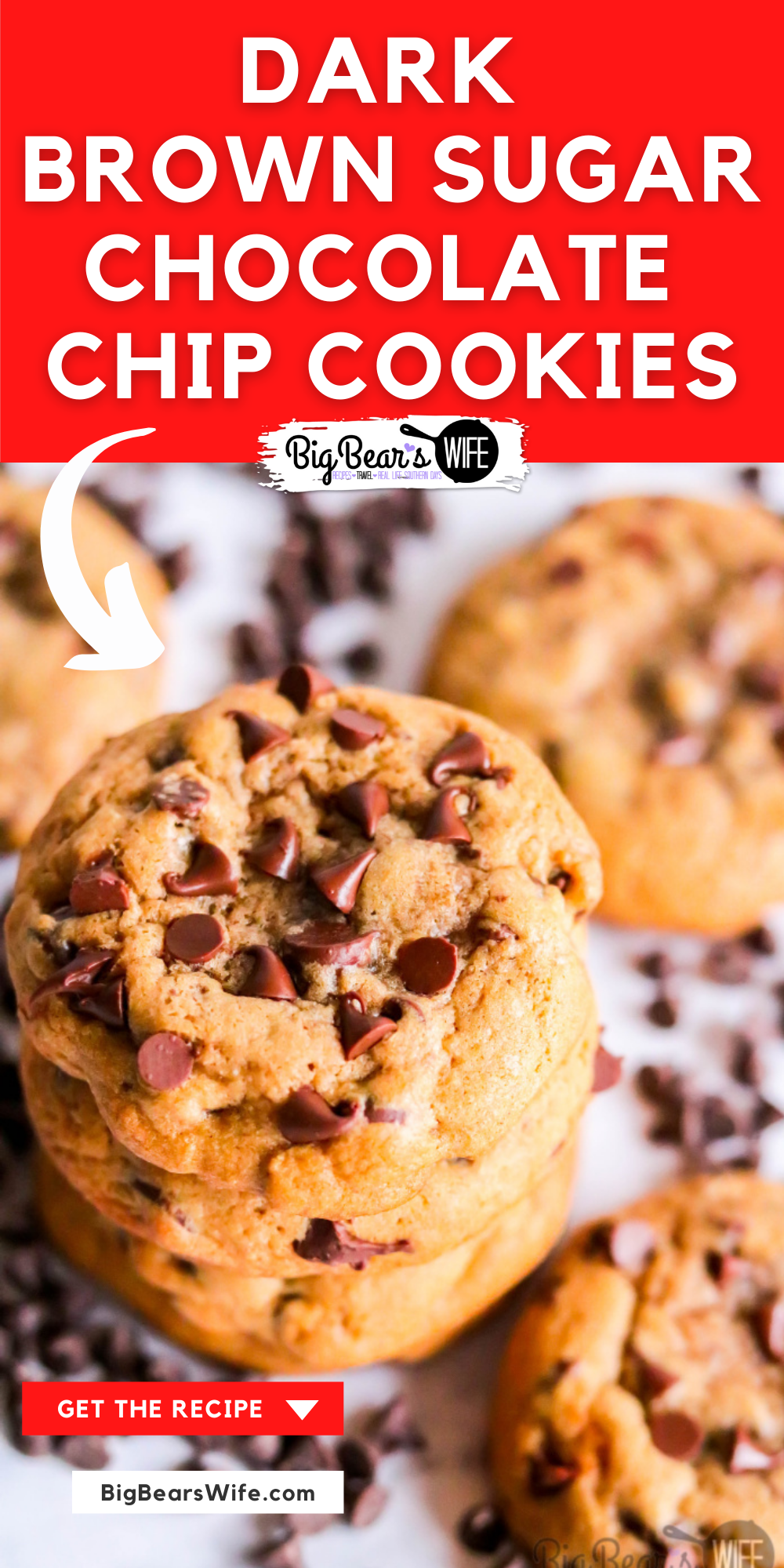 These Dark Brown Sugar Chocolate Chip Cookies might be the best chocolate chip cookie ever. Chilling the dough gives the cookie a soft and chewy texture and they’re packed tons of chocolate chips!  via @bigbearswife