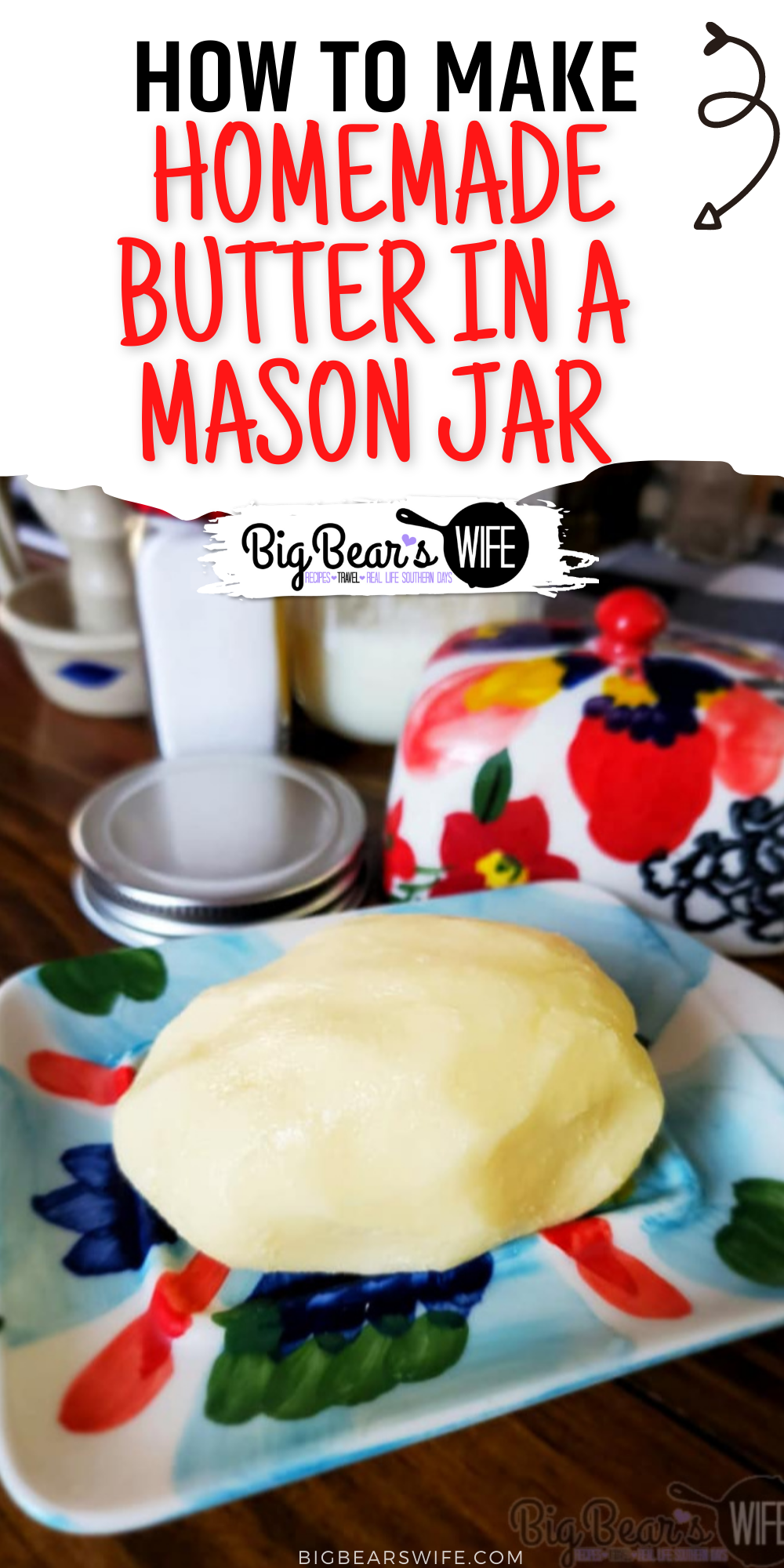 Did you know that you can make homemade butter in a mason jar mason jar? All you need is a mason jar, some heavy cream and salt to make homemade butter!

 via @bigbearswife