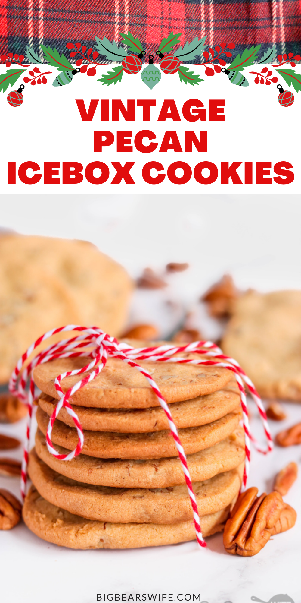 These Vintage Pecan Icebox Cookies are a tried and true classic recipe that first appeared in the Imperial Sugar 1930 edition of A Bag Full of Recipes cookbook. Make the dough, and let it chill overnight before slicing and baking this classic cookie that has stood the test of time. via @bigbearswife
