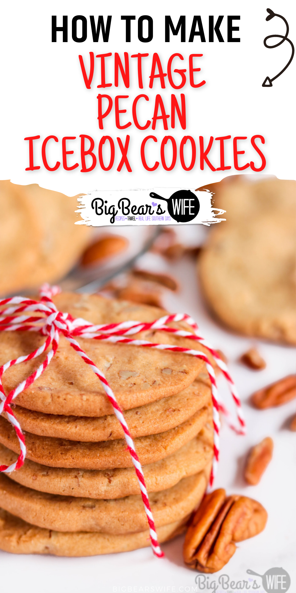 These Vintage Pecan Icebox Cookies are a tried and true classic recipe that first appeared in the Imperial Sugar 1930 edition of A Bag Full of Recipes cookbook. Make the dough, and let it chill overnight before slicing and baking this classic cookie that has stood the test of time. via @bigbearswife