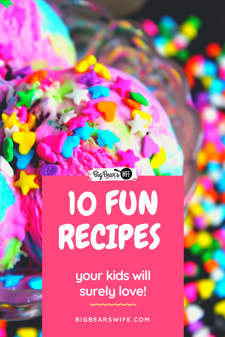 10 Fun Recipes to Make with Kids at Home - If you are looking for something fun to keep your kids entertained, get them into the kitchen! Have fun while teaching them about measurements and baking while they let their creativity shine with these 10 Fun Recipes to Make with Kids at Home! via @bigbearswife