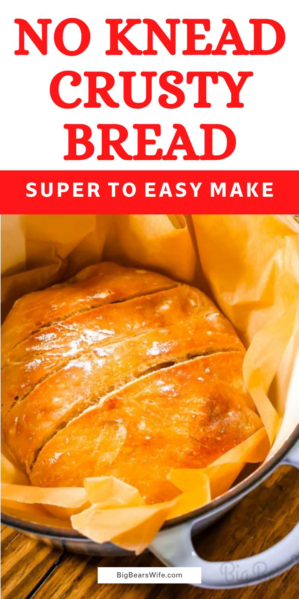 Ready to learn how to make the easiest No Knead Crusty Bread at home? I’ve got step by step photos and directions to teach you how to bake it in your own kitchen! via @bigbearswife