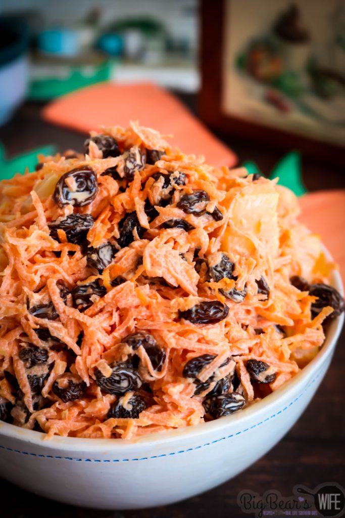  Southern Carrot Raisin Salad - This southern Carrot Raisin Salad tastes like homemade southern coleslaw without the cabbage. It’s easy to make and a great side dish for picnics, potlucks, cookouts and Sunday dinners!