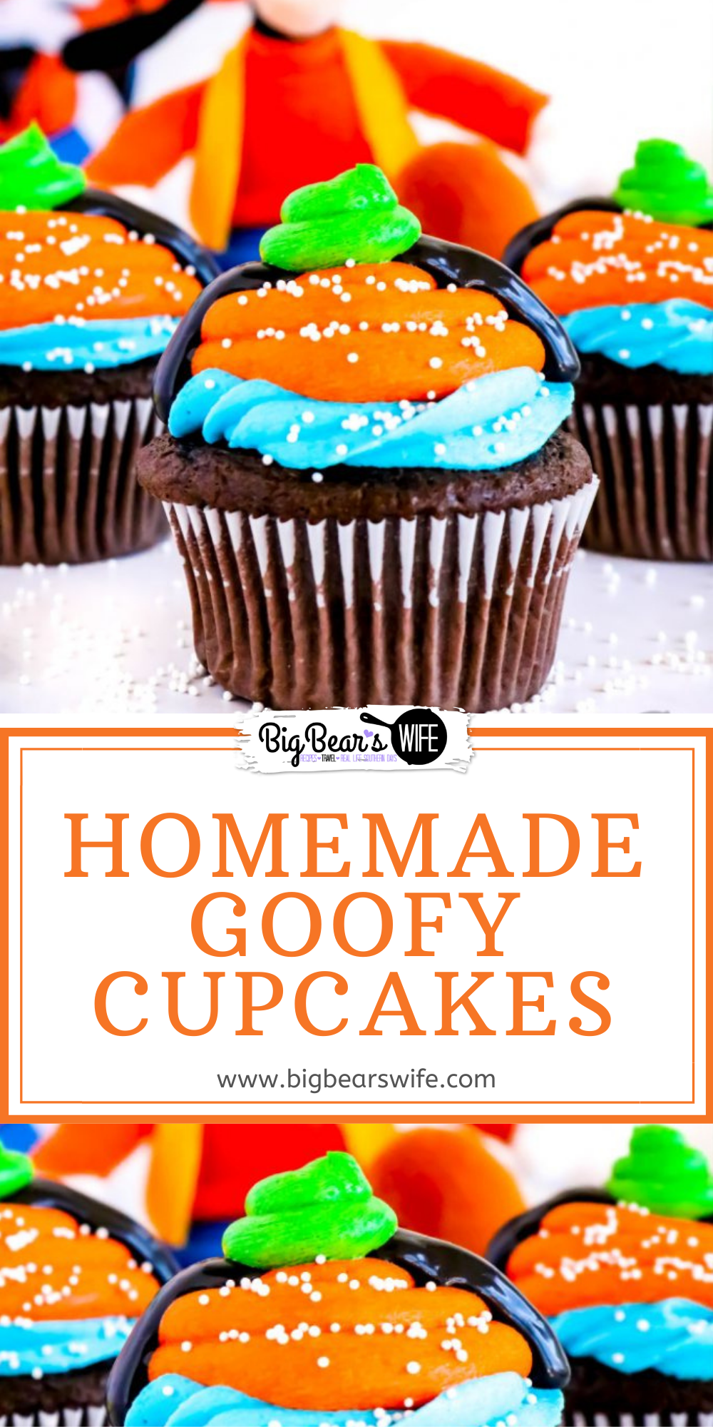 Bring a little bit of Goofy Disney magic into your home with these Disney World inspired Homemade Goofy Cupcakes! via @bigbearswife