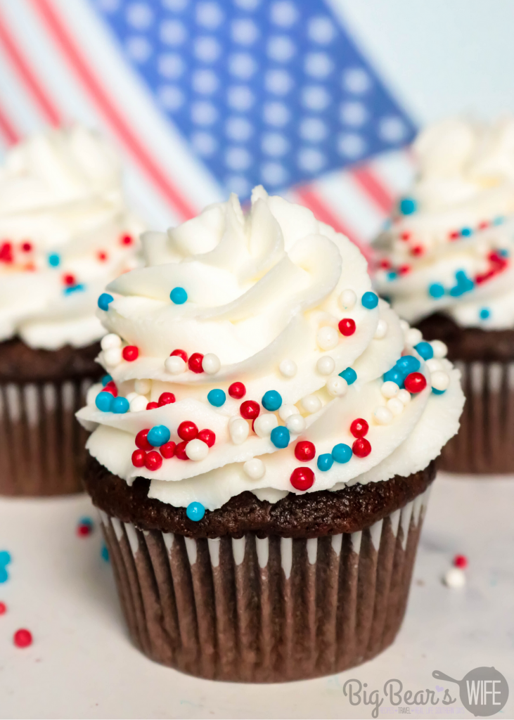 4th of July Cupcake with sprinkles