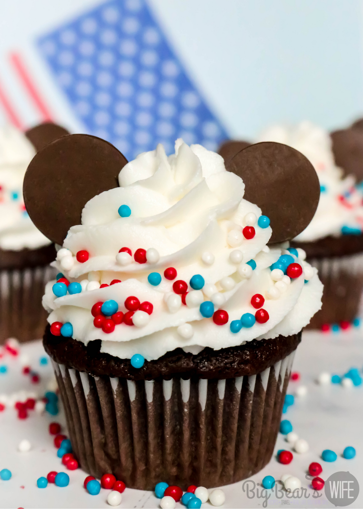4th of July Mickey Mouse Cupcakes