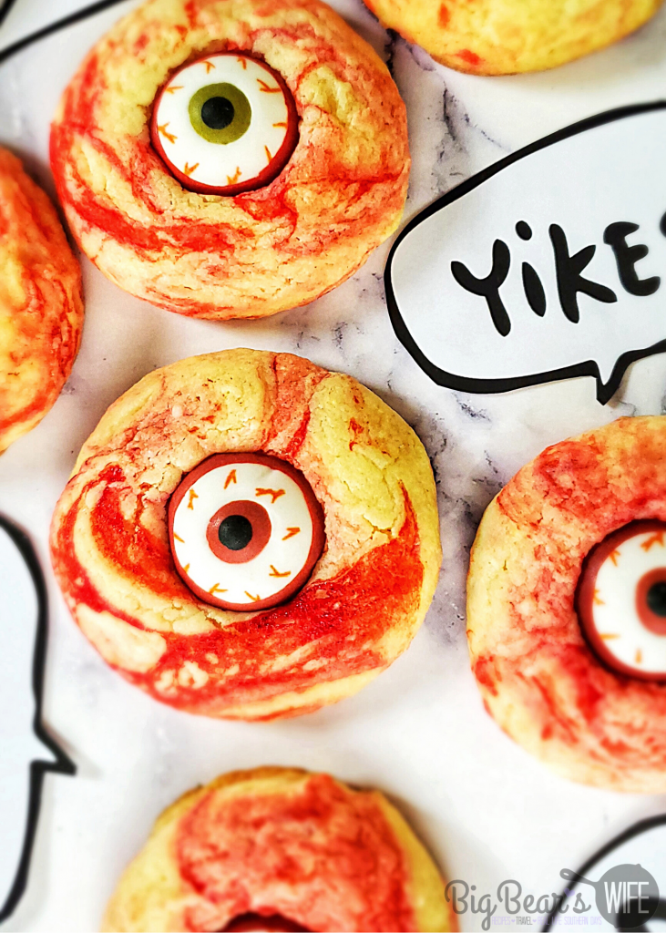 Cake Mix BloodShot Eyeball Cookies - Halloween is looking pretty spooky with these easy Cake Mix BloodShot Eyeball Cookies!