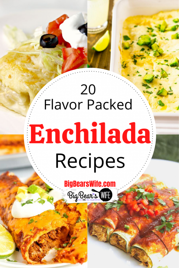20 Flavor Packed Enchilada Recipes - Craving Enchiladas? Want to learn how to make them at home? Here 20 Flavor Packed Enchilada Recipes that you are going to fall in love with! Beef Enchiladas, Chicken Enchiladas, Vegan Enchiladas and even Breakfast Enchiladas are on this list!!