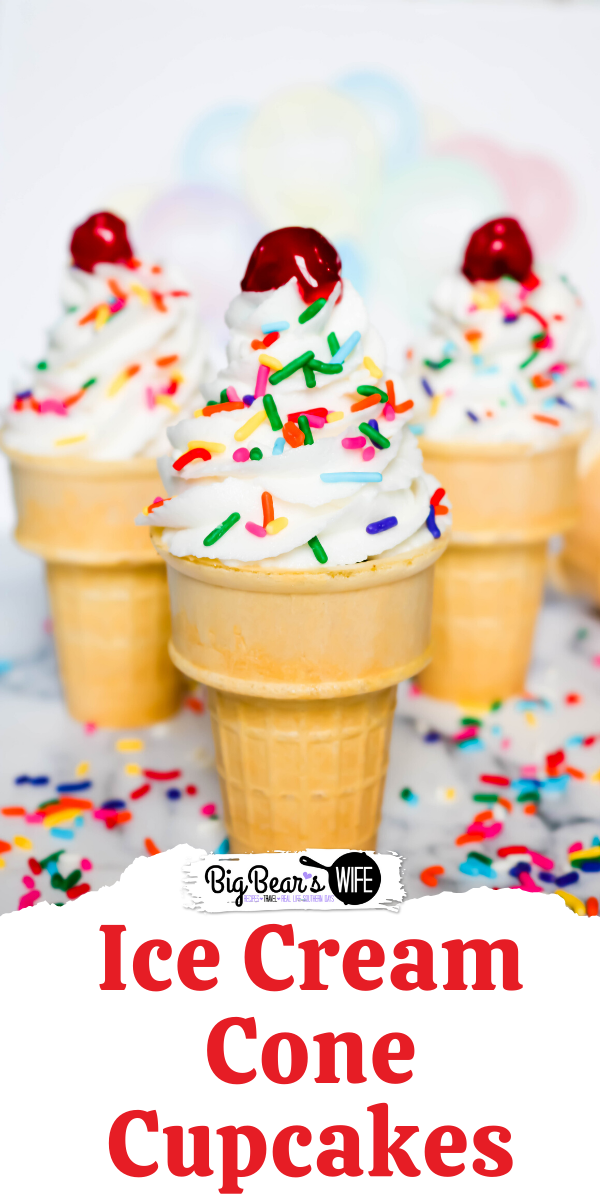 Ice Cream Cone Cupcakes - Bring on summer with these adorable Ice Cream Cone Cupcakes that looks like real ice cream cones!  via @bigbearswife