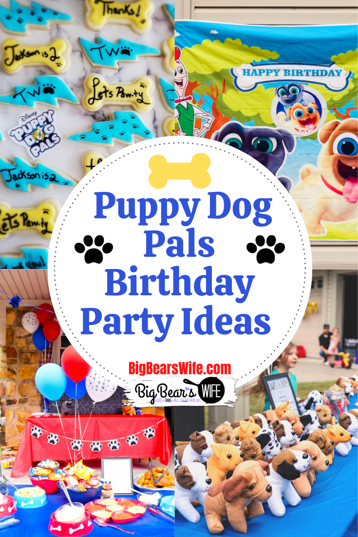 Puppy Dog Pals Birthday Ideas - Planning a Disney Inspired Puppy Dog Pals Birthday? Here are some Puppy Dog Pals Birthday Party Ideas from our son's 2nd birthday party! Pull apart bone cupcake cake, puppy pal adoption center, decorations and a BARK-B-Q B& PAW-Tato  Bar! via @bigbearswife