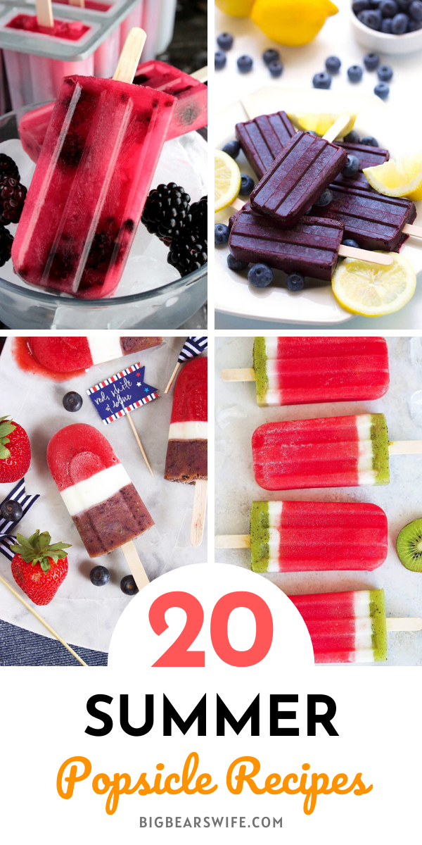 20 Perfect Summer Popsicle Recipes - Beat the summer heat with these 20 of the most perfect summer Popsicle recipes that you can make at home! via @bigbearswife