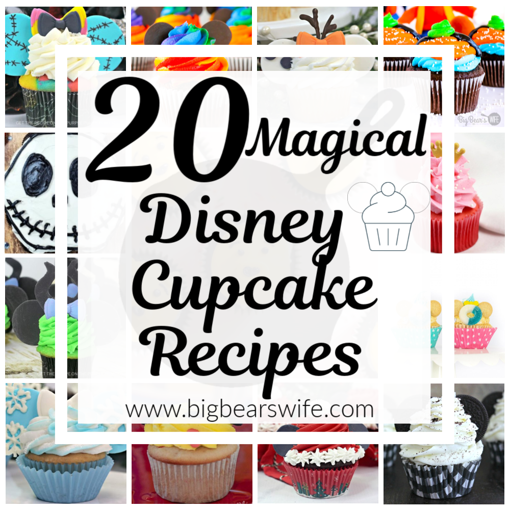 Missing the magic of Disney right now? These homemade Disney cupcakes are what you need! Here are 20 Magical Disney Cupcake Recipes to bring the magic of Disney into your kitchen! via @bigbearswife
