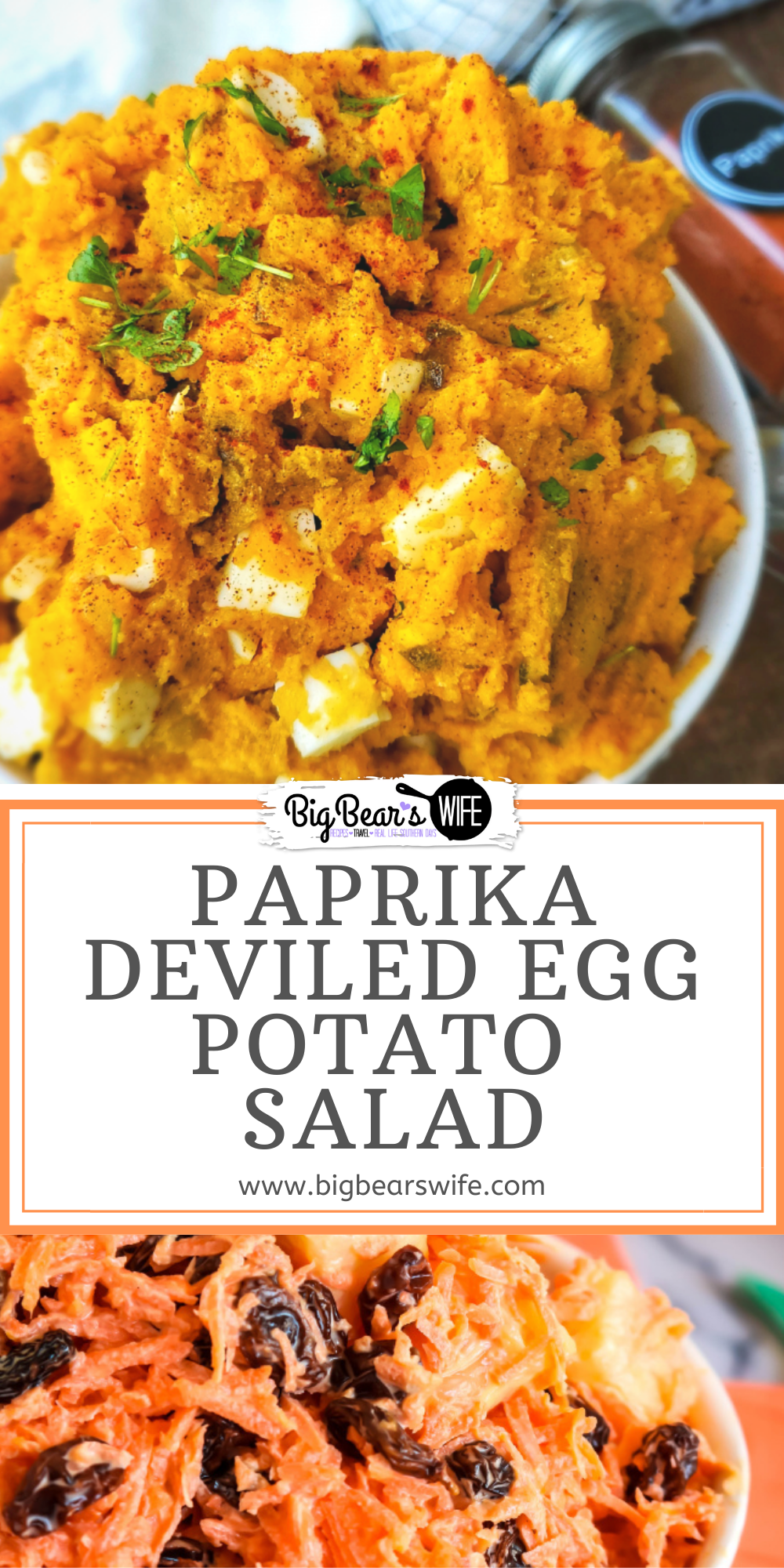 Paprika Deviled Egg Potato Salad - This southern Paprika Deviled Egg Potato Salad combines Paprika Deviled Eggs and Southern Potato salad into one amazing side dish! via @bigbearswife