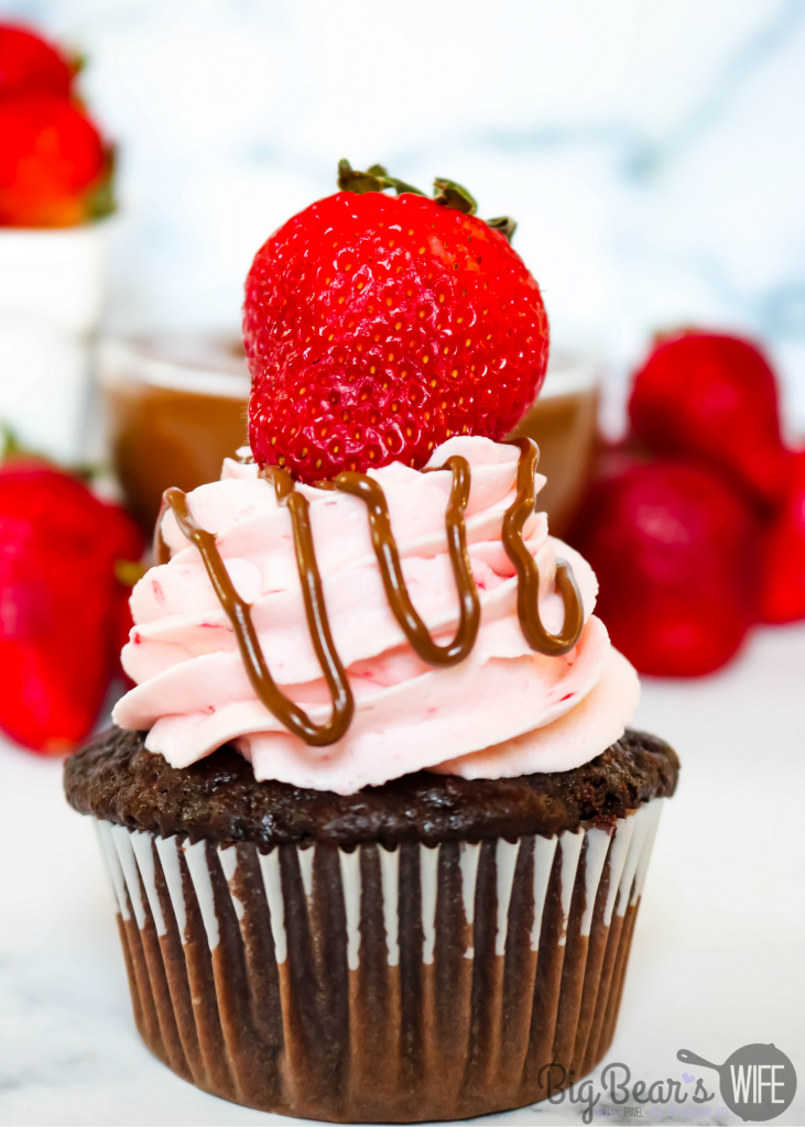 Strawberry Nutella Cupcakes