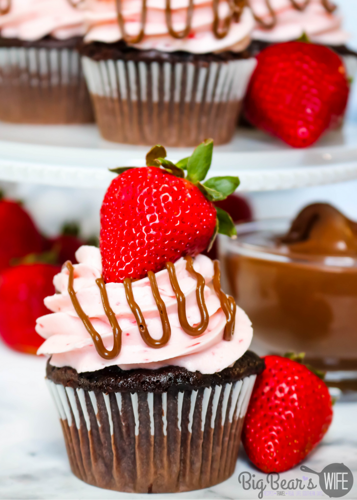 Strawberry Nutella Cupcakes 