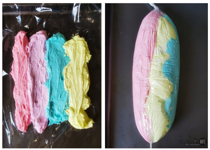 Layering Frosting Colors for piping swirl
