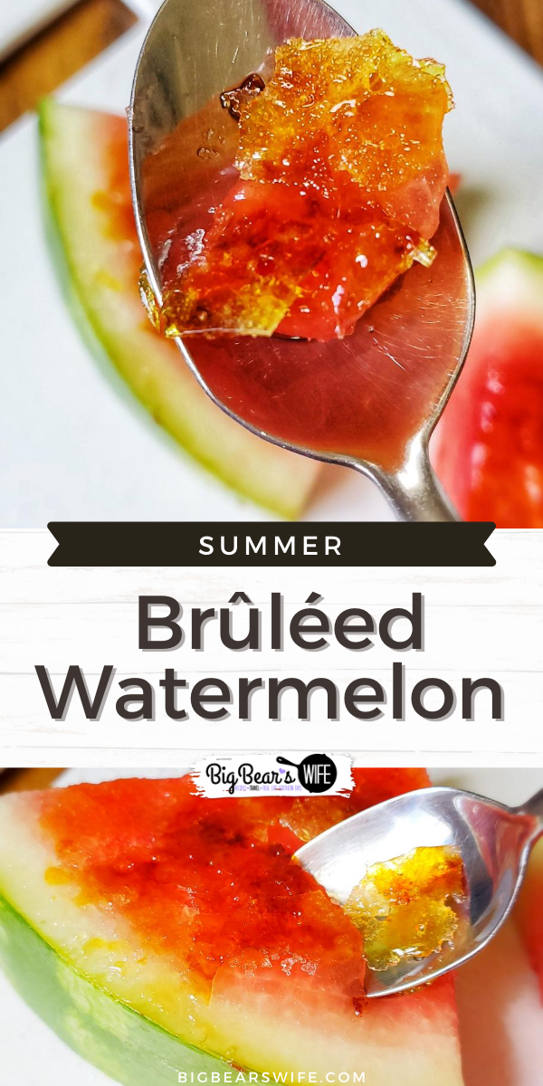 You've heard of  Crème brûlée but have you had Summer Brûléed Watermelon? Forget the salt on that watermelon, we're adding some sugar! This sweet summer treat takes fresh watermelon and adds a crunchy Brûléed topping that is dessert perfection!  via @bigbearswife