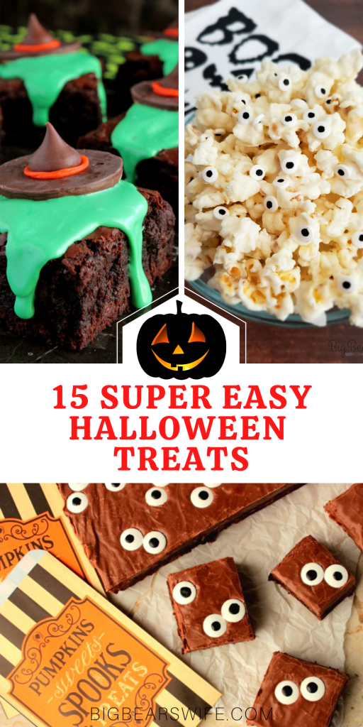15 SUPER EASY HALLOWEEN TREATS - If you want to make some great Halloween desserts and Halloween treats without spending a ton of time in the kitchen you'll want this list of 15 Super Easy Halloween Treats recipes! No bake eclairs, apple slices, sheet cakes and more are easily transformed into Halloween desserts without any fuss or witchy magic! 