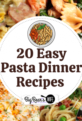 20 Easy Pasta Dinner Recipes - Here you'll find 20 Easy Pasta Dinner Recipes that are perfect for weekday dinners and perfect for feeding your family! These quick and easy pasta recipes are some of our favorite family pasta dinner ideas!