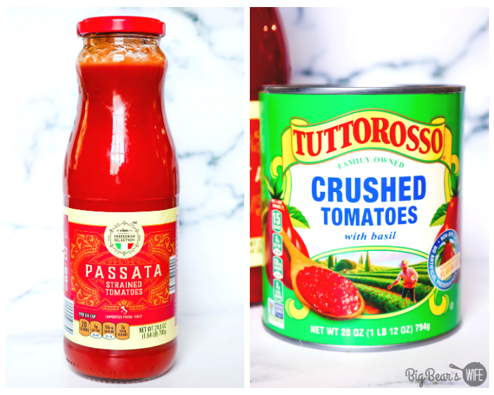 Pizza sauce and crushed tomatoes
