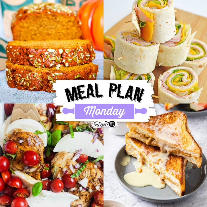 Welcome to Meal Plan Monday 235! This week's featured recipes include, Caprese Chicken with Balsamic Glaze, Hong Kong Style French Toast, Cheese Pinwheels and Copycat Starbucks Pumpkin Bread! Plus tons more recipe from bloggers all over the world! 