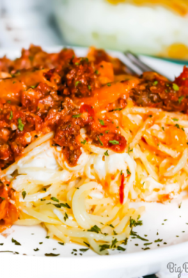 Meghan's Million Dollar Spaghetti is one of the best Million Dollar Spaghetti recipes ever! My sister in law has turned the famous Million Dollar Spaghetti into her own keepsake family recipe by making it super creamy and adding salsa! 