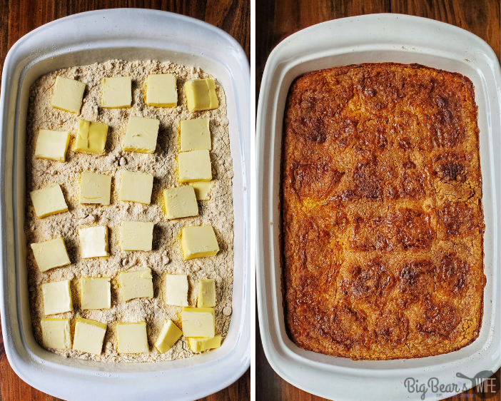 This Easy Pumpkin Dump Cake is one of the easiest fall desserts ever. This cake is a mix and dump type cake, it takes about 1 hour to bake and it taste like an upside down pumpkin pie!
