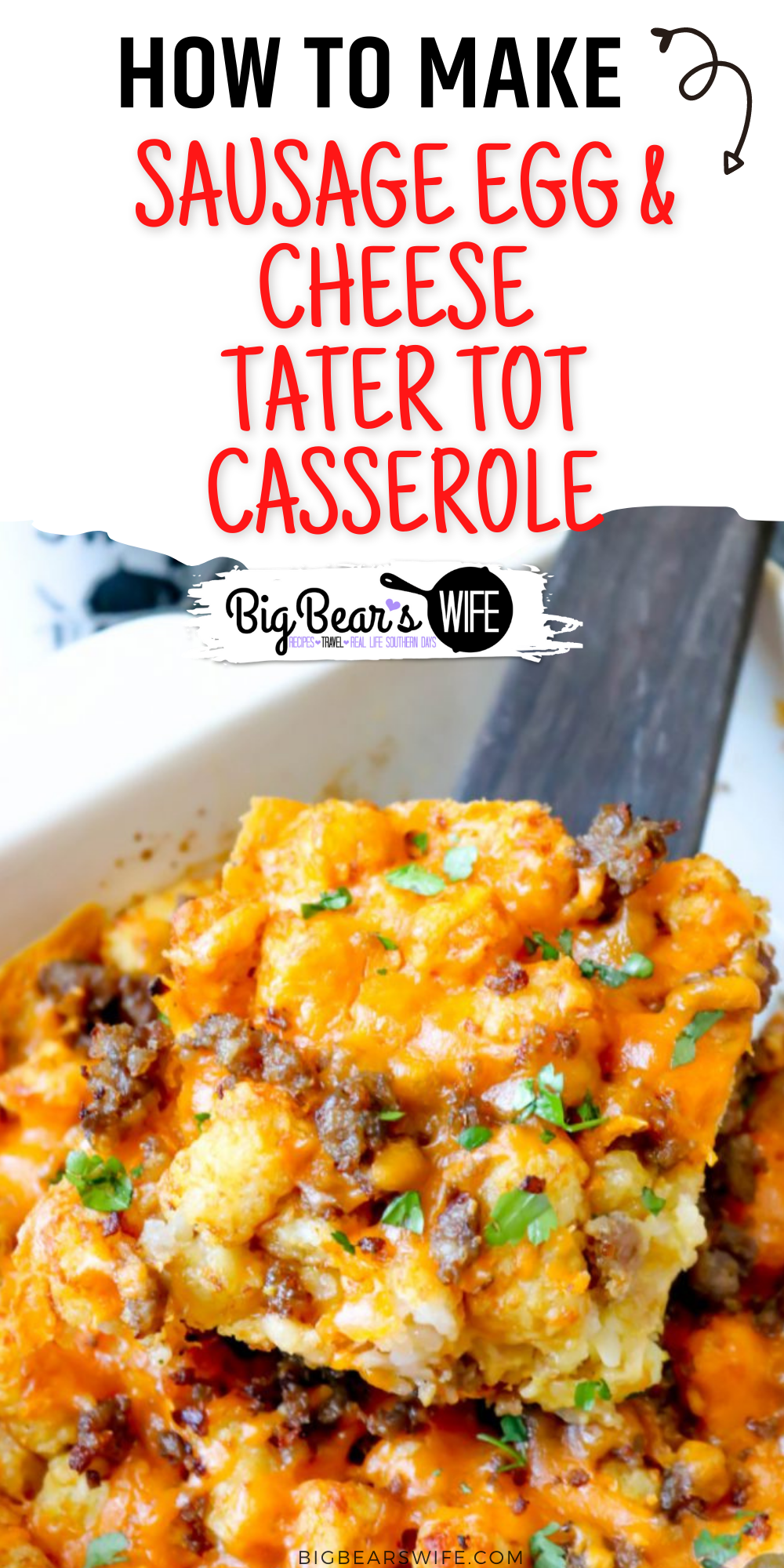 A breakfast casserole that’s perfect any morning or even great made the night before! This Sausage Egg and Cheese Tater Tot Casserole is packed with all of your breakfast favorites! 

 via @bigbearswife