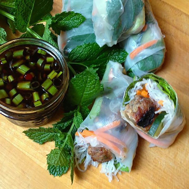 Image for Vietnamese Fresh Rolls with BBQ Pork Meatballs