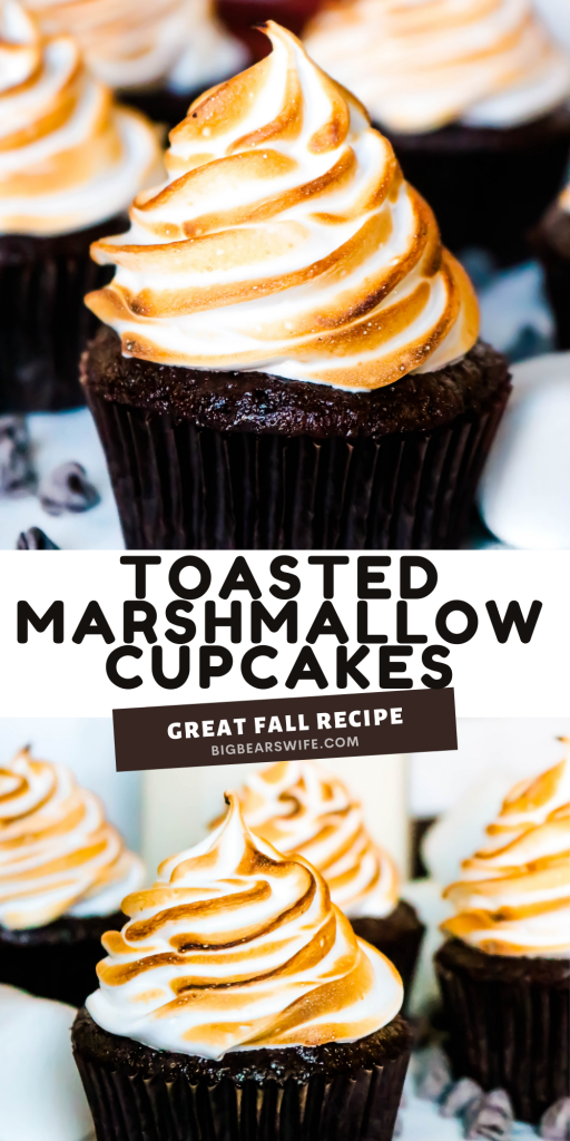 Toasted Marshmallow Cupcakes bring the taste of campfire marshmallows and homemade chocolate cupcakes together in this tasty and easy dessert recipes. 