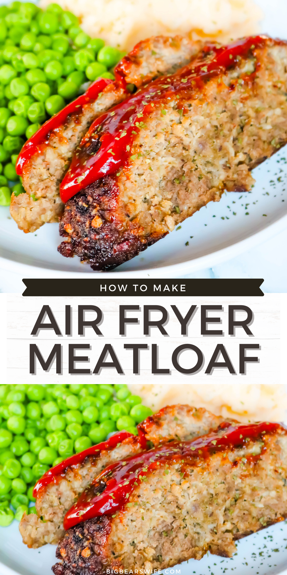 This easy Air Fryer Meatloaf is made with ground beef and ground turkey along with some great seasonings. It takes less than 45 minutes to cook and it is absolutely delicious.  via @bigbearswife