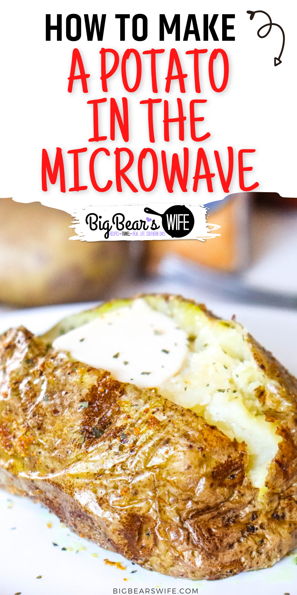 Love Baked Potatoes but short on time? No problem! I'll show you How to Cook a Potato in the Microwave in 5-10 minutes!  via @bigbearswife