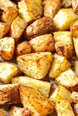 Roasted Potatoes on a baking sheet