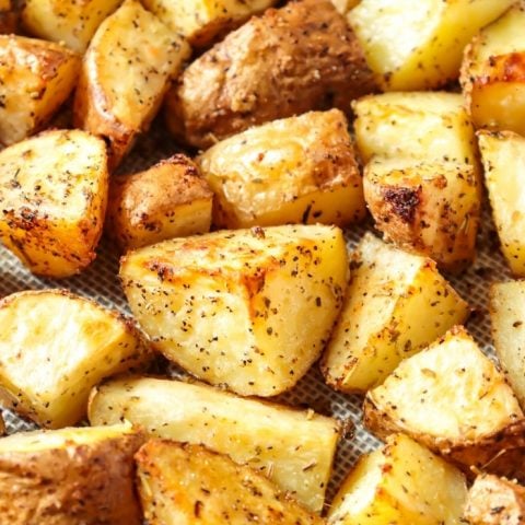 Roasted Potatoes on a baking sheet