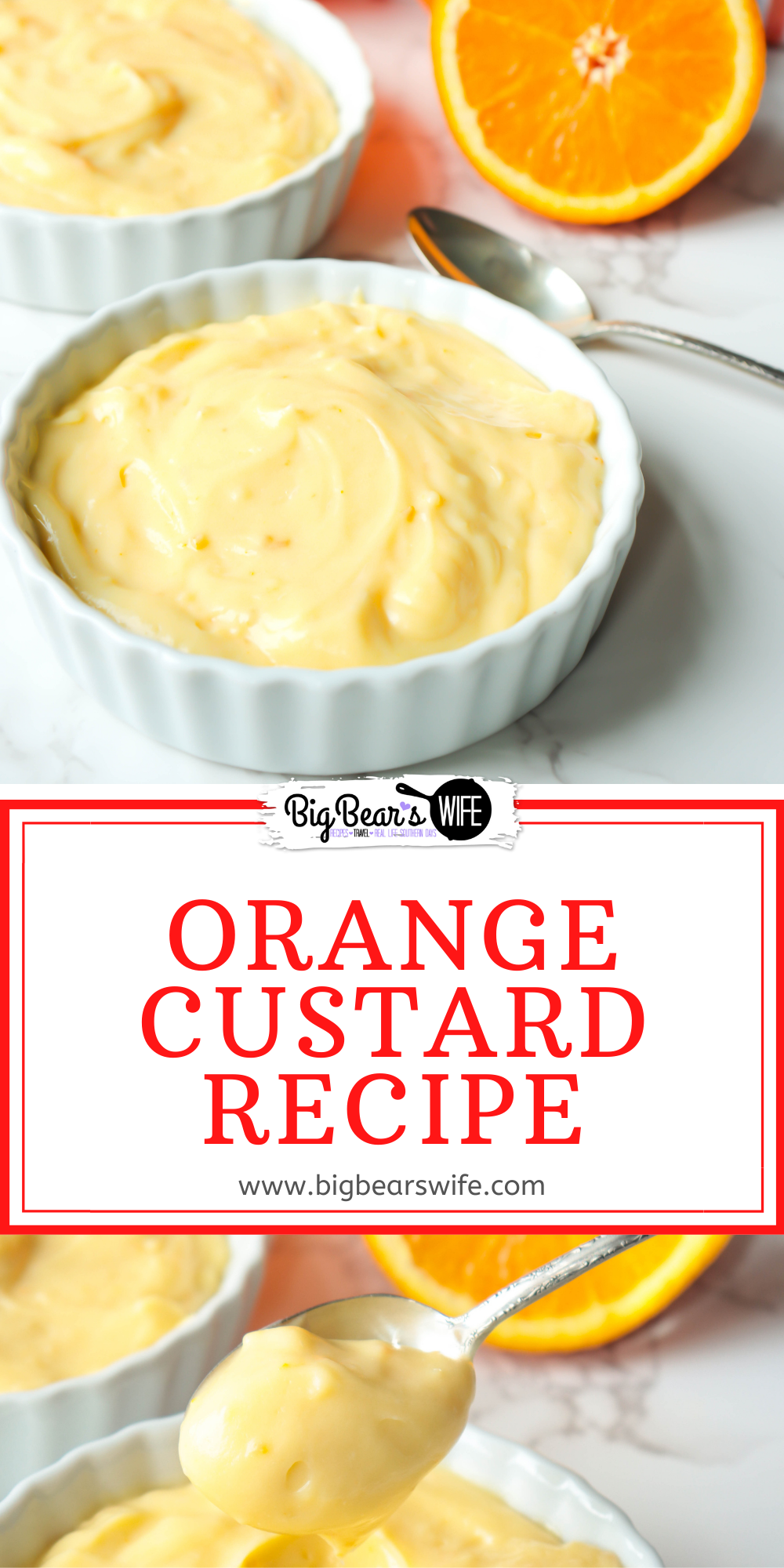 This Orange Custard is a  cold, creamy vintage custard recipe that is full of orange flavor and smooth like a thick homemade pudding!  via @bigbearswife