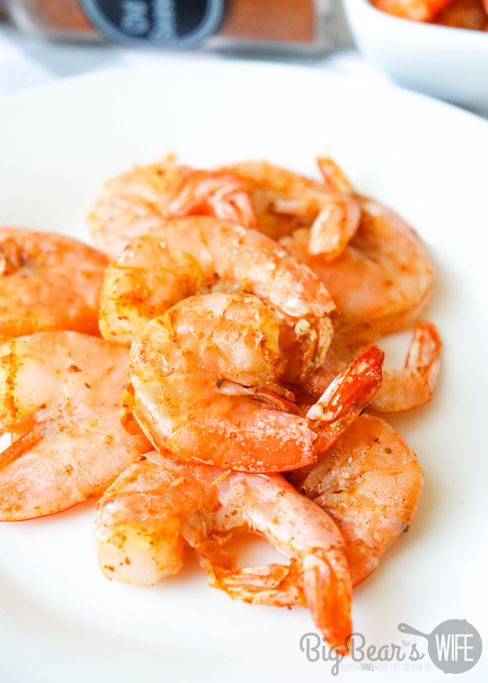 Cooked Shrimp on a white plate