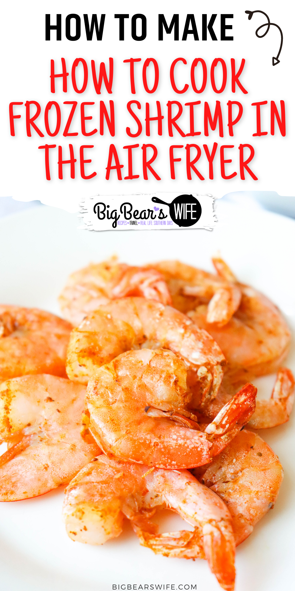 Have you ever wanted to cook Shrimp in the air fryer? This is How to cook Frozen Shrimp in the Air Fryer so that it turns out delicious every time! I'll also show you how NOT to cook it!  via @bigbearswife