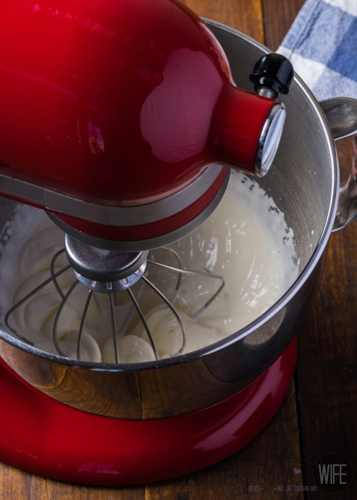 Mixing Pie in Red Stand Mixer