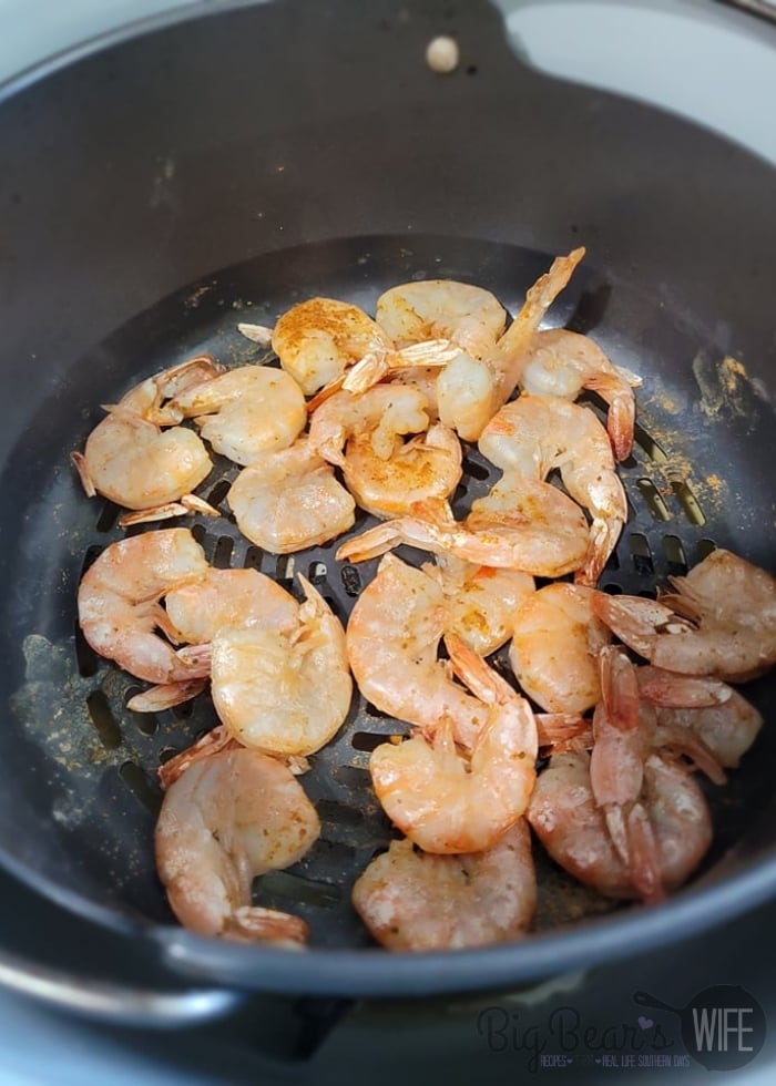 Cooked Shrimp in the air fryer