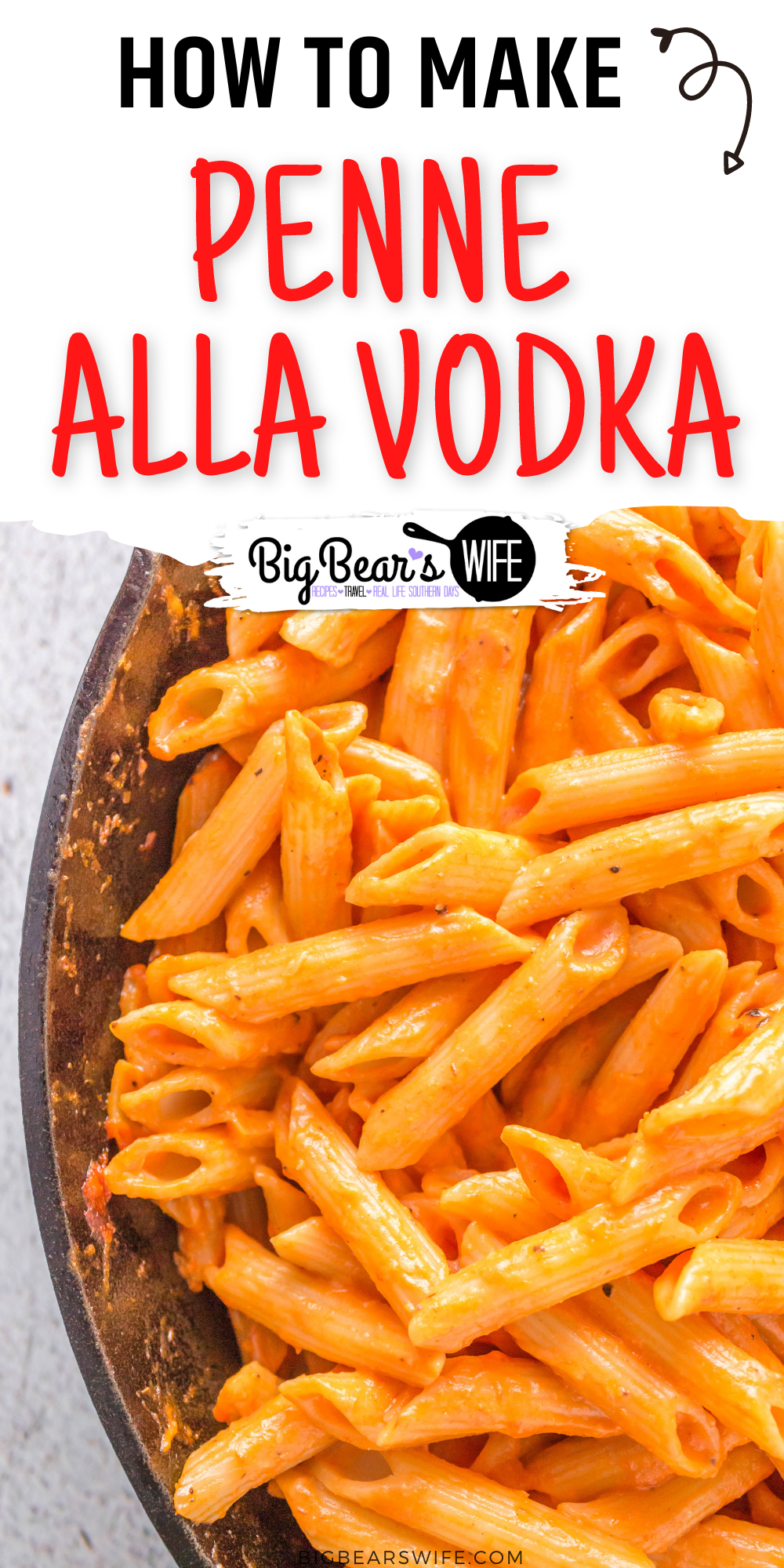 This Penne alla Vodka recipe is ready in under 30 minutes with perfectly cooked penne pasta, a creamy homemade tomato vodka sauce and fresh parmesan cheese. Not a fan of vodka? No problem! We can change it out for chicken broth!  via @bigbearswife